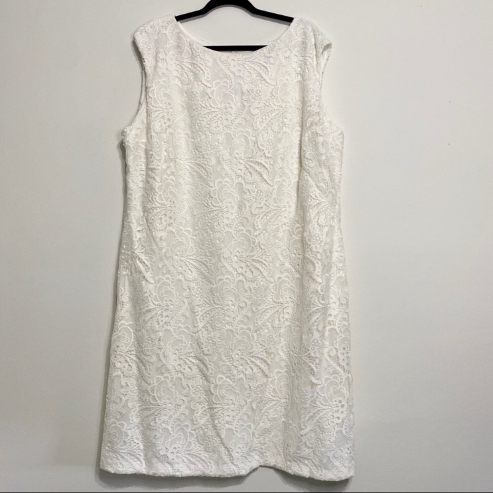 Lauren Ralph Lauren White Lace Sleeveless Dress